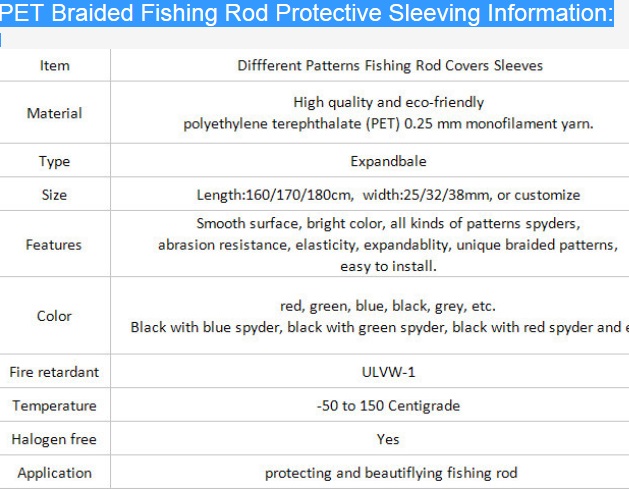 ПЭТ расширяемые заплетенные перчатки рукавов крышек рыболовной удочки рукава защиты